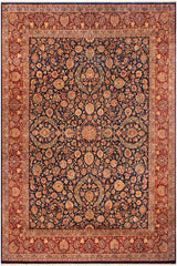 Traditional Dabir Cassie Blue Maroon Hand Knotted Area rugs 9 x 12