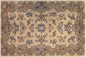 handmade Traditional Tabriz Green Blue Hand Knotted RECTANGLE 100% WOOL area rug 8 x 12