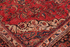 handmade Vintage Kashan Red Brown Hand Knotted RECTANGLE 100% WOOL area rug 9' x 12'