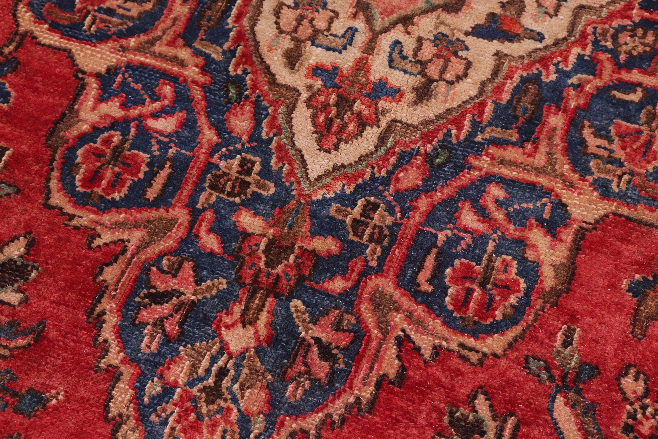 handmade Vintage Kashan Red Brown Hand Knotted RECTANGLE 100% WOOL area rug 9' x 12'