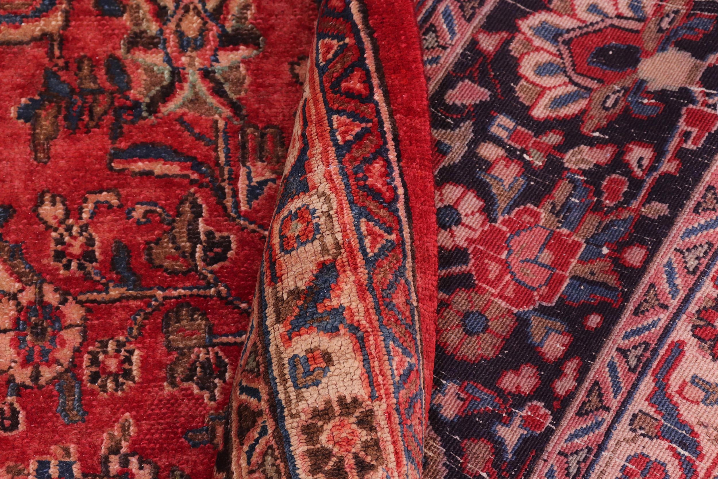 handmade Vintage Kashan Red Brown Hand Knotted RECTANGLE 100% WOOL area rug 9' x 12'