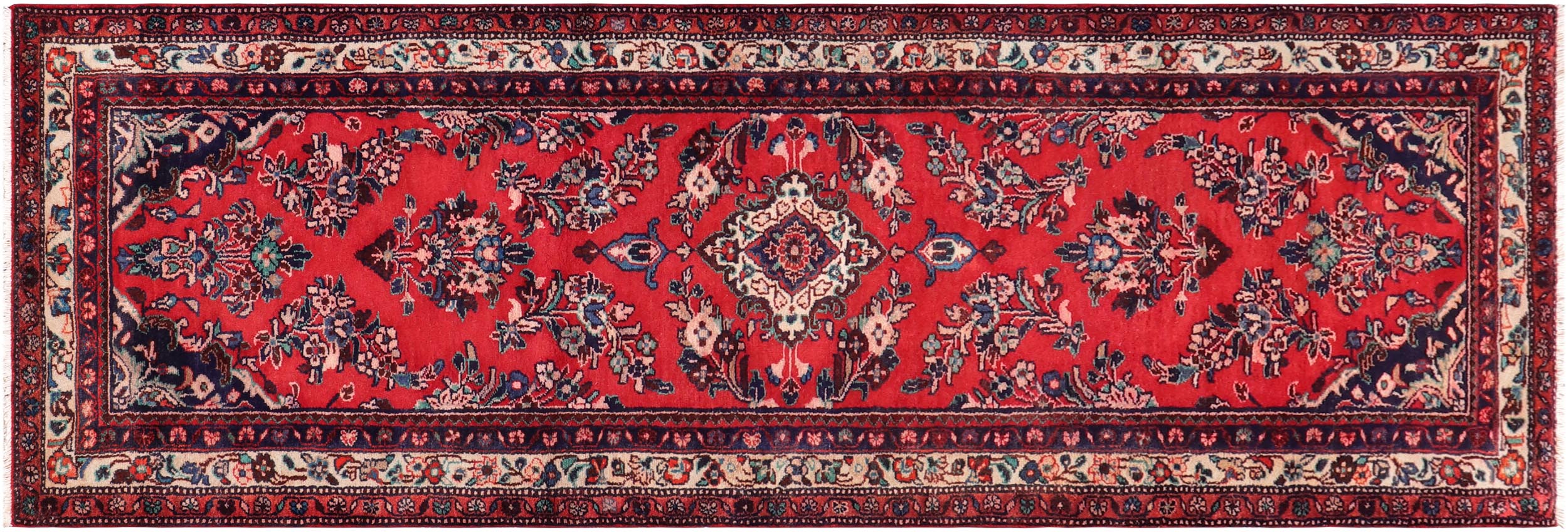 handmade Traditional Kashan Red Beige Hand Knotted RUNNER 100% WOOL area rug 3 x 9