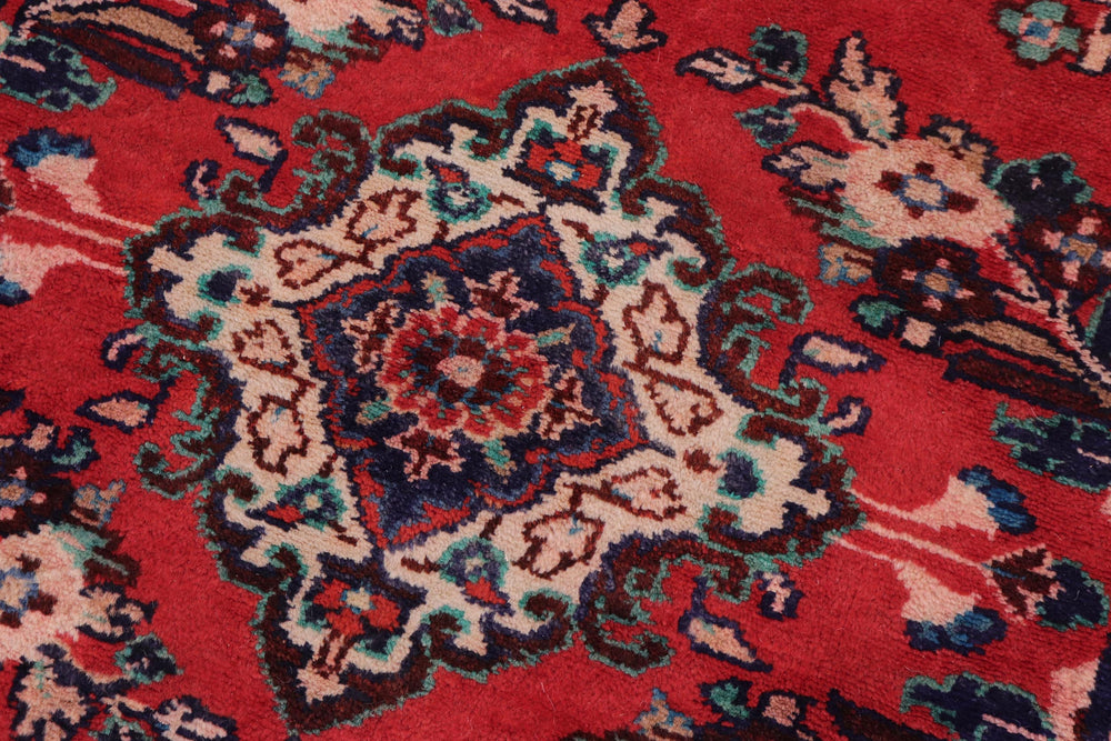 handmade Traditional Kashan Red Beige Hand Knotted RUNNER 100% WOOL area rug 3 x 9