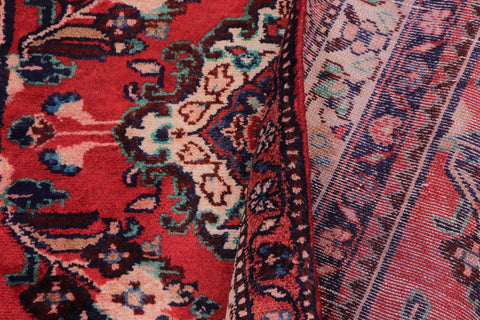 handmade Traditional Kashan Red Beige Hand Knotted RUNNER 100% WOOL area rug 3 x 9
