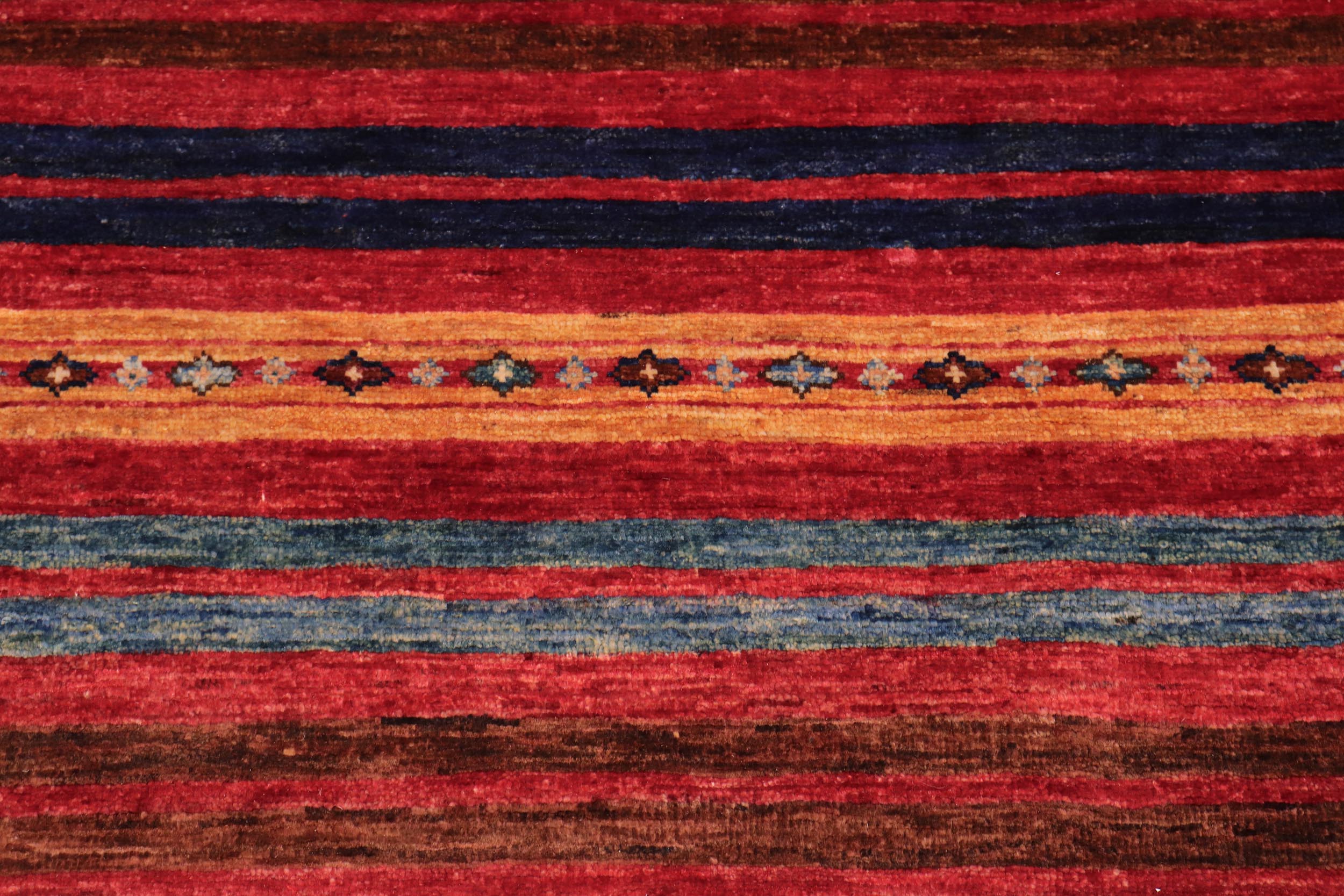 handmade Geometric Kurjean Red Blue Hand Knotted RECTANGLE 100% WOOL area rug 8x10