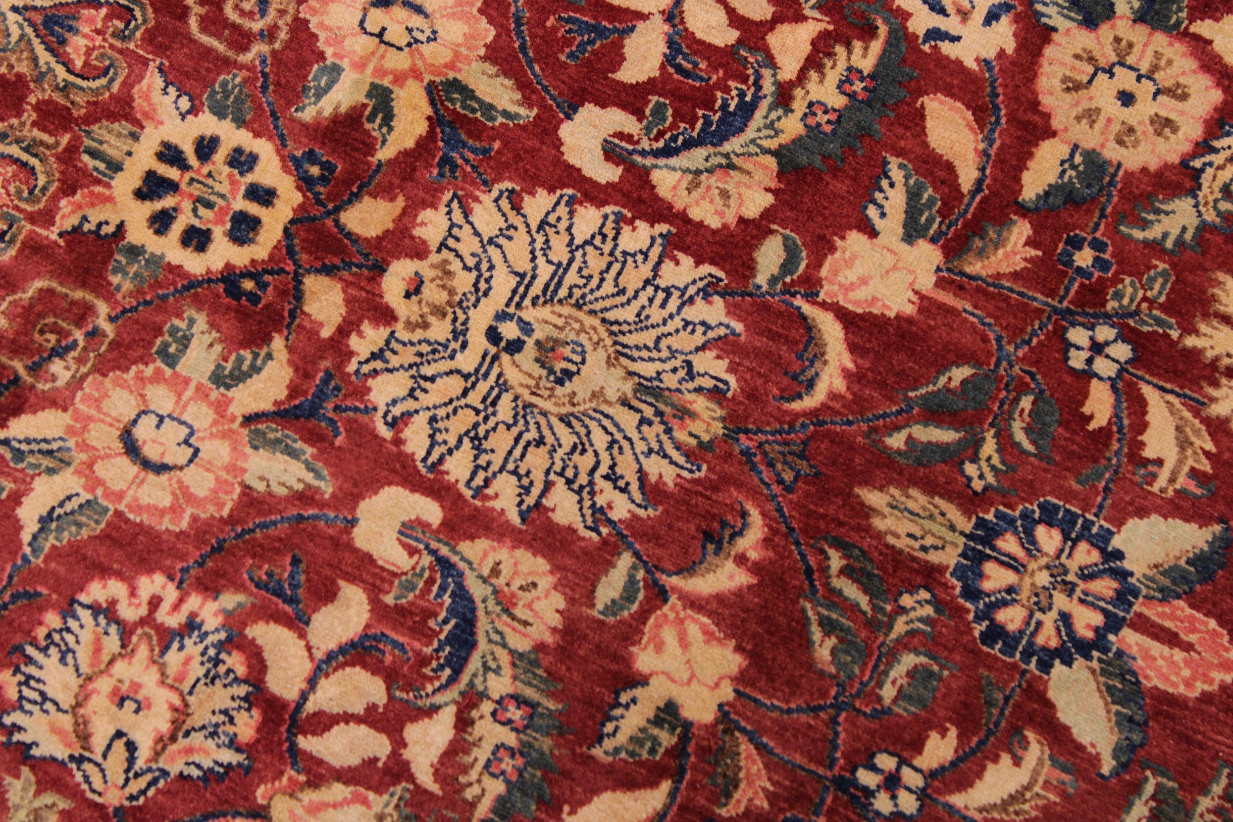 handmade Traditional Hussani Red Blue Hand Knotted RECTANGLE 100% WOOL area rug 9x11