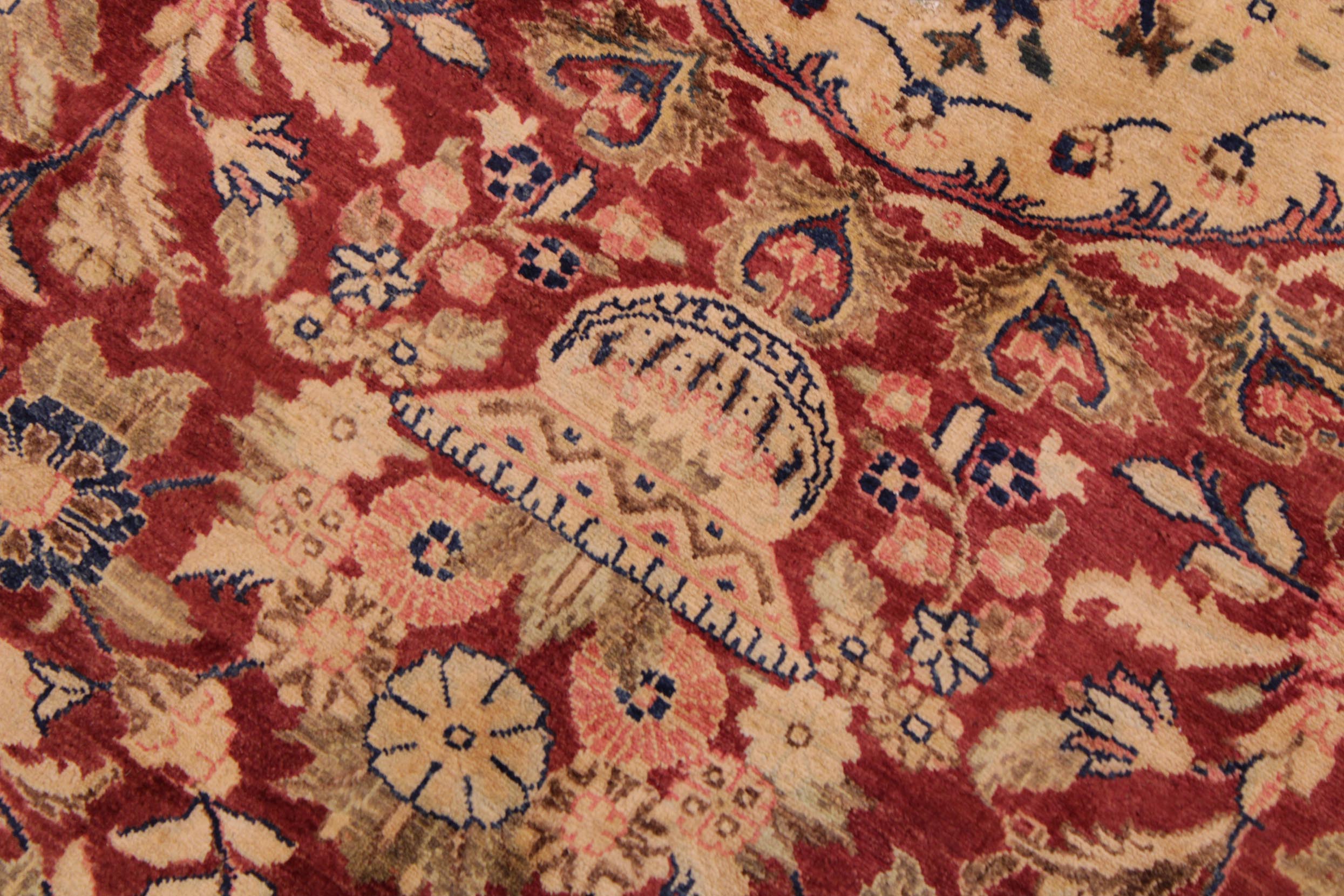 handmade Traditional Hussani Red Blue Hand Knotted RECTANGLE 100% WOOL area rug 9x11