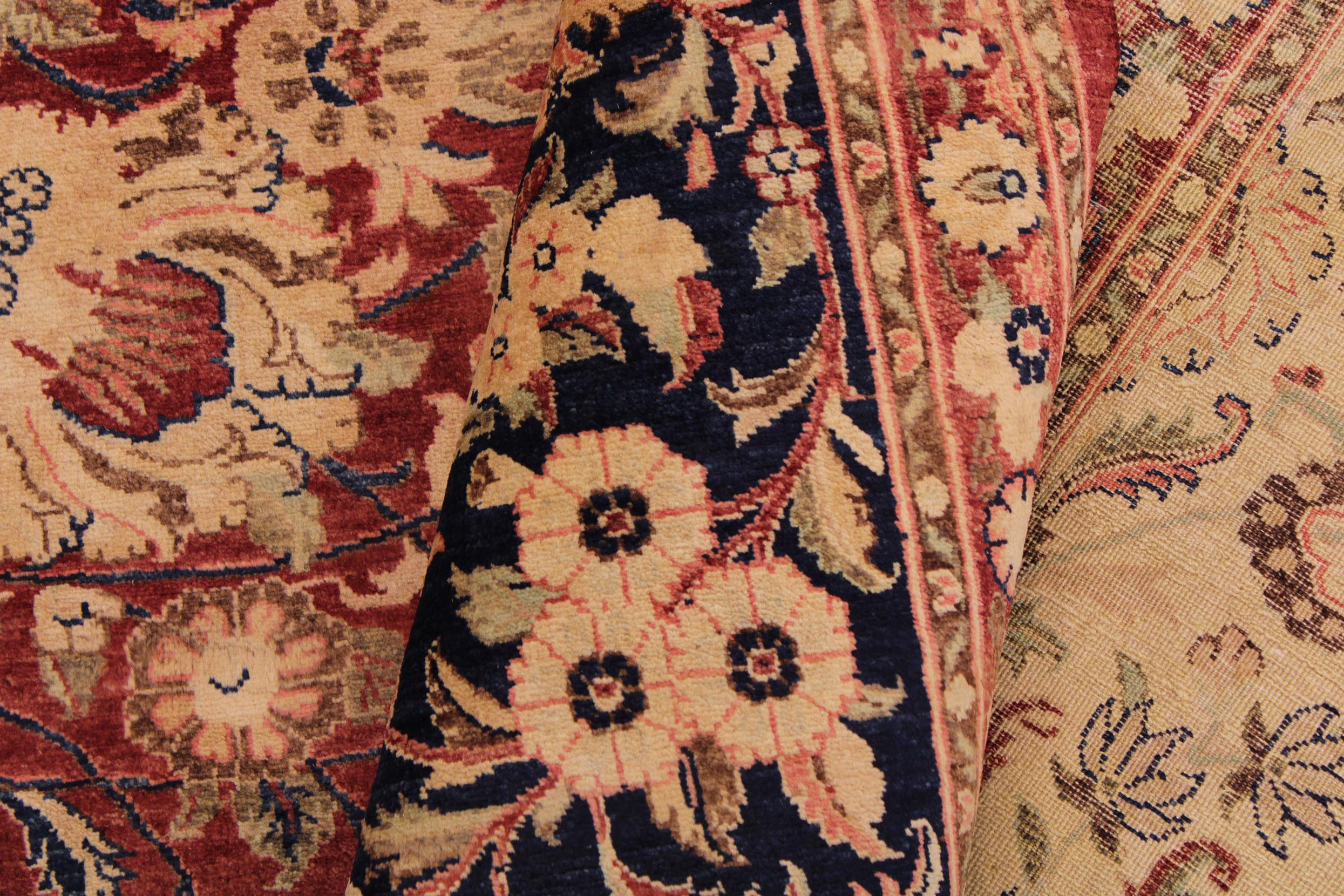 handmade Traditional Hussani Red Blue Hand Knotted RECTANGLE 100% WOOL area rug 9x11