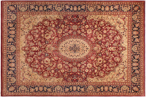 handmade Traditional Hussani Red Blue Hand Knotted RECTANGLE 100% WOOL area rug 9x11