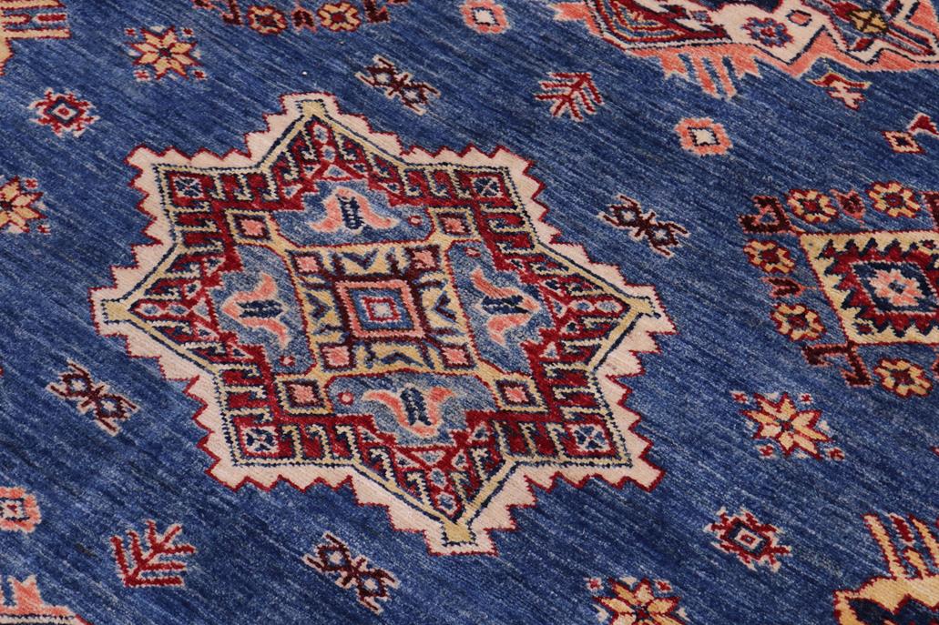 handmade Geometric Super Kazak Blue Red Hand Knotted RECTANGLE 100% WOOL area rug 12 x 16