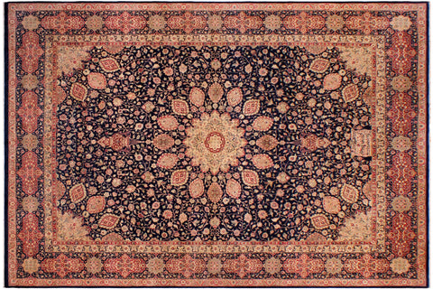 handmade Traditional Ardbeel Blue Red Hand Knotted RECTANGLE 100% WOOL area rug 9x12