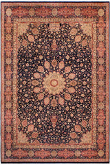 Traditional Ardbeel Rosio Blue Red Hand Knotted Area rugs 9 x 12