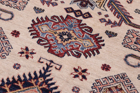 handmade Geometric Super Kazak Beige Red Hand Knotted RECTANGLE 100% WOOL area rug 12' x 16'