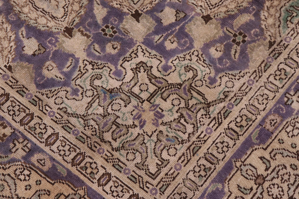handmade Vintage Sheikh Shaf Purple Green Hand Knotted RECTANGLE 100% WOOL area rug 10' x 13'