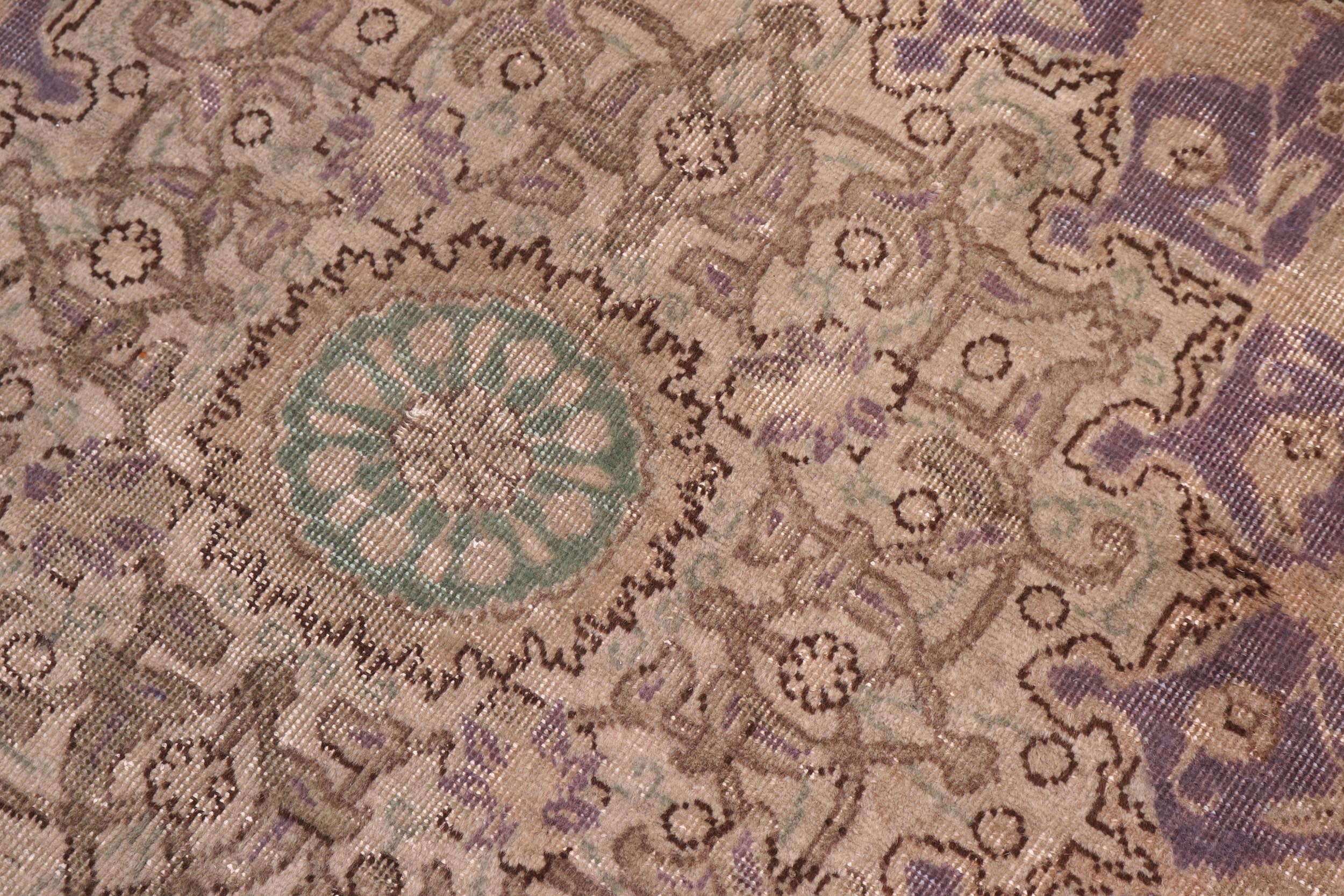 handmade Vintage Sheikh Shaf Purple Green Hand Knotted RECTANGLE 100% WOOL area rug 10' x 13'