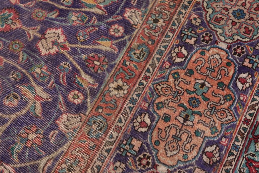 handmade Vintage Sheikh Shaf Blue Rust Hand Knotted RECTANGLE 100% WOOL area rug 10 x 13