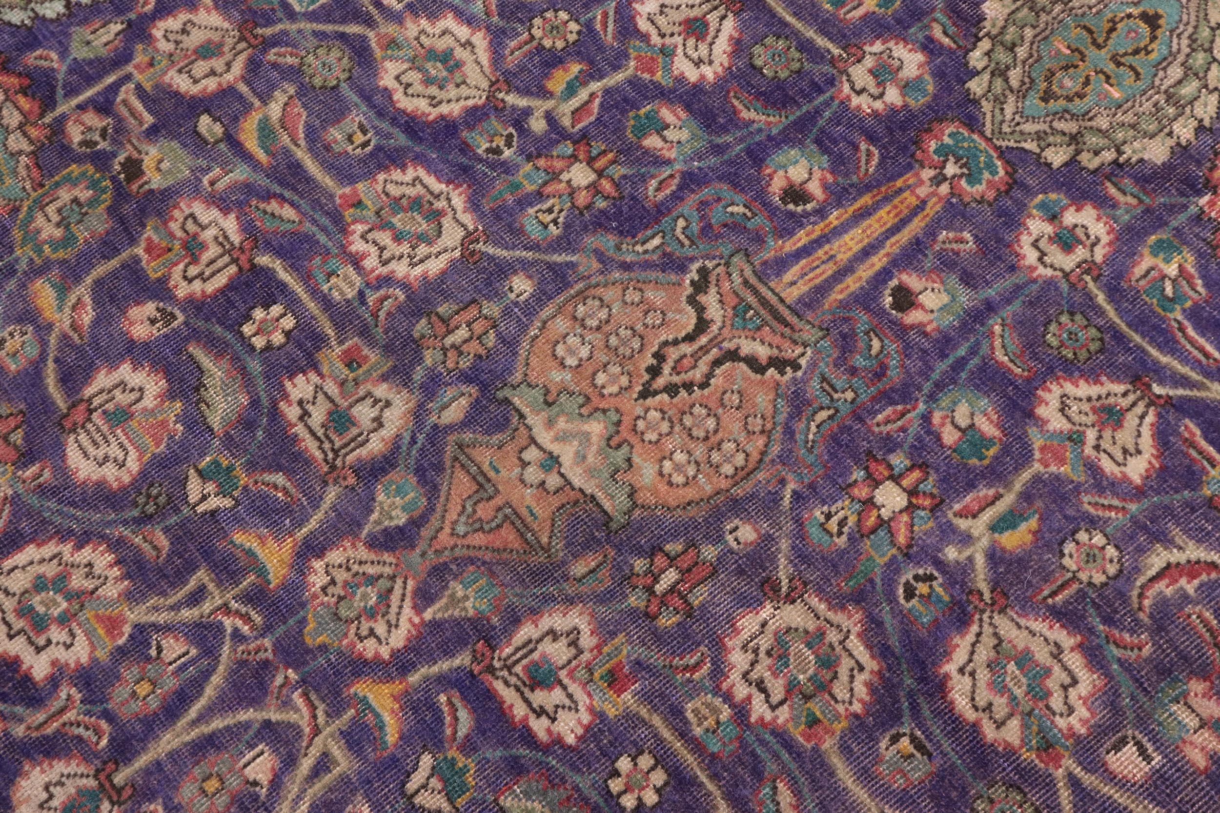 handmade Vintage Sheikh Shaf Blue Rust Hand Knotted RECTANGLE 100% WOOL area rug 10' x 13'