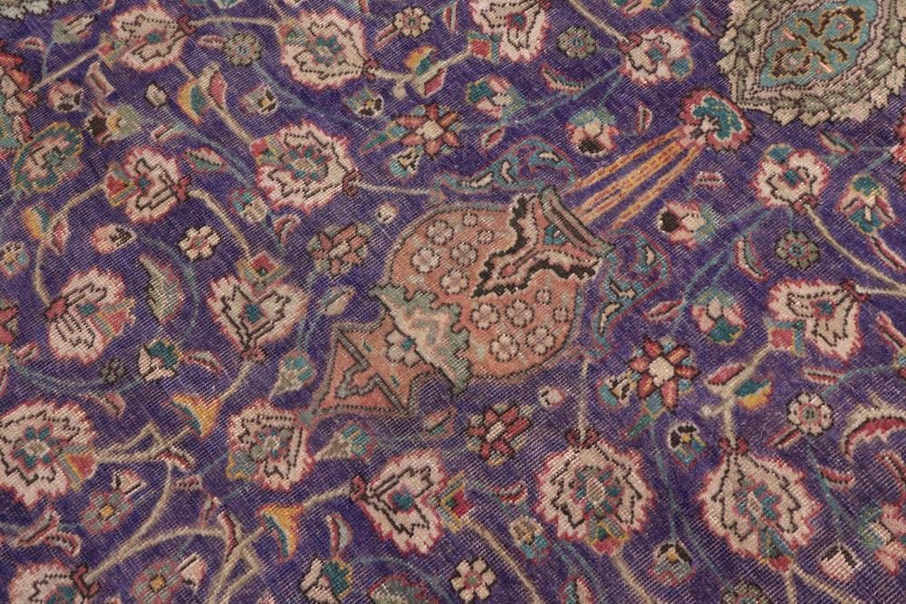handmade Vintage Sheikh Shaf Blue Rust Hand Knotted RECTANGLE 100% WOOL area rug 10' x 13'