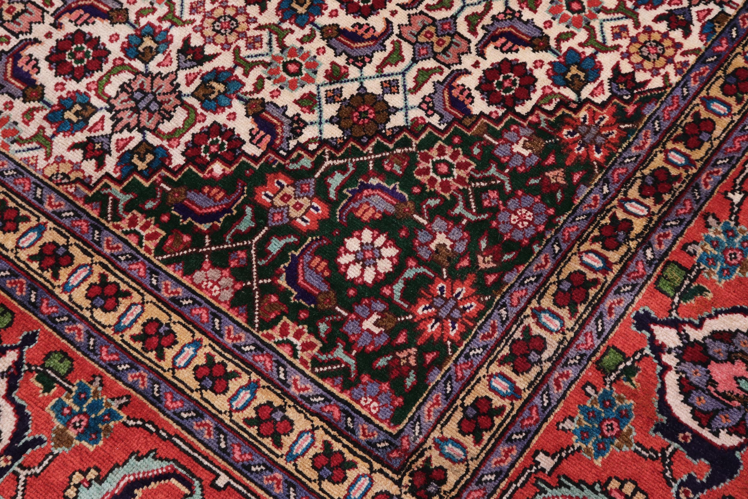 handmade Traditional Tabriz Blue Rust Hand Knotted RECTANGLE 100% WOOL area rug 10 x 13