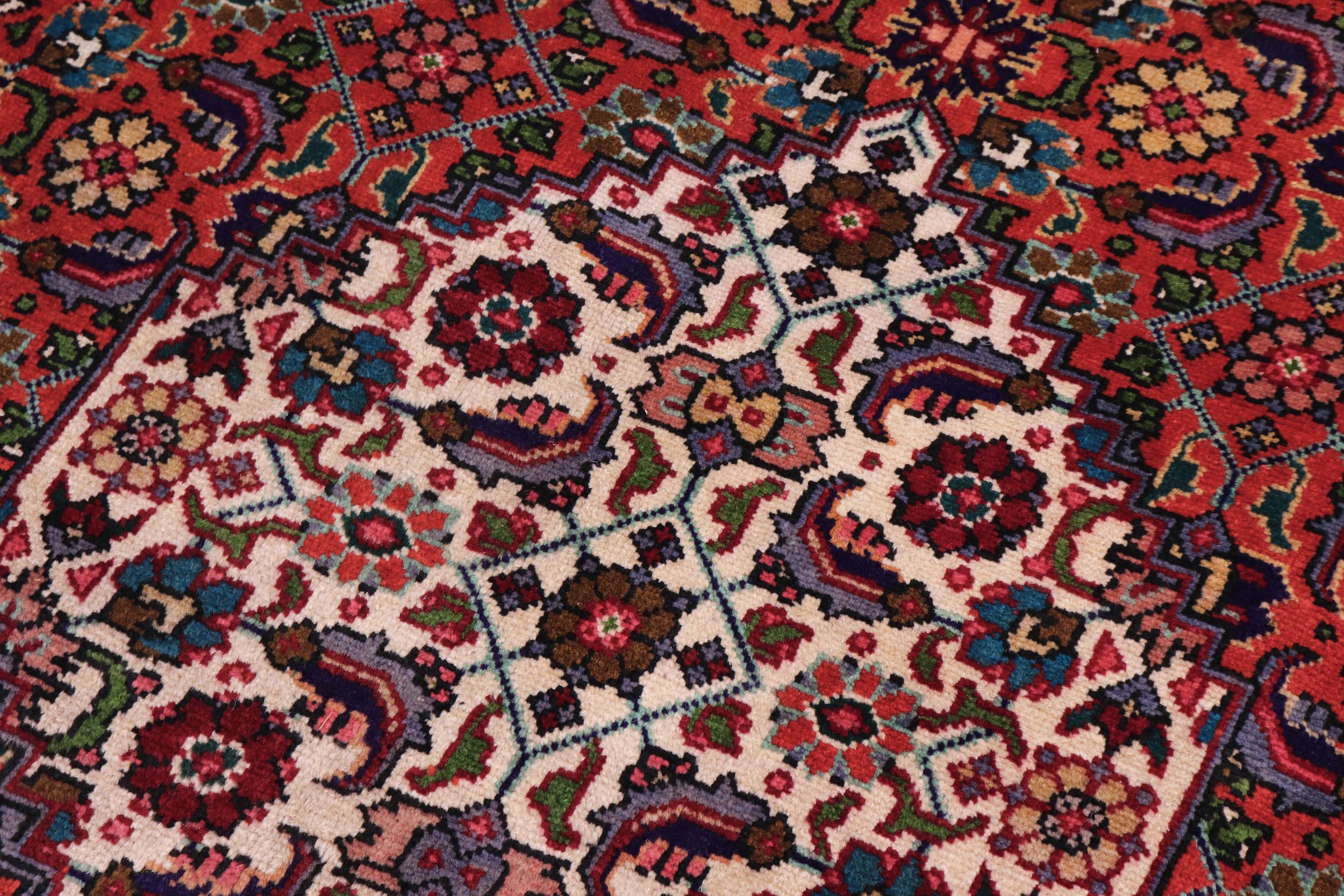 handmade Traditional Tabriz Blue Rust Hand Knotted RECTANGLE 100% WOOL area rug 10 x 13