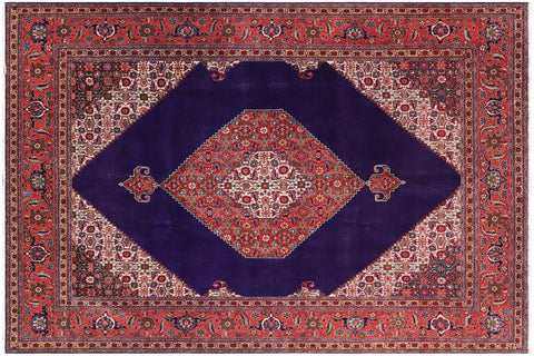 handmade Traditional Tabriz Blue Rust Hand Knotted RECTANGLE 100% WOOL area rug 10 x 13