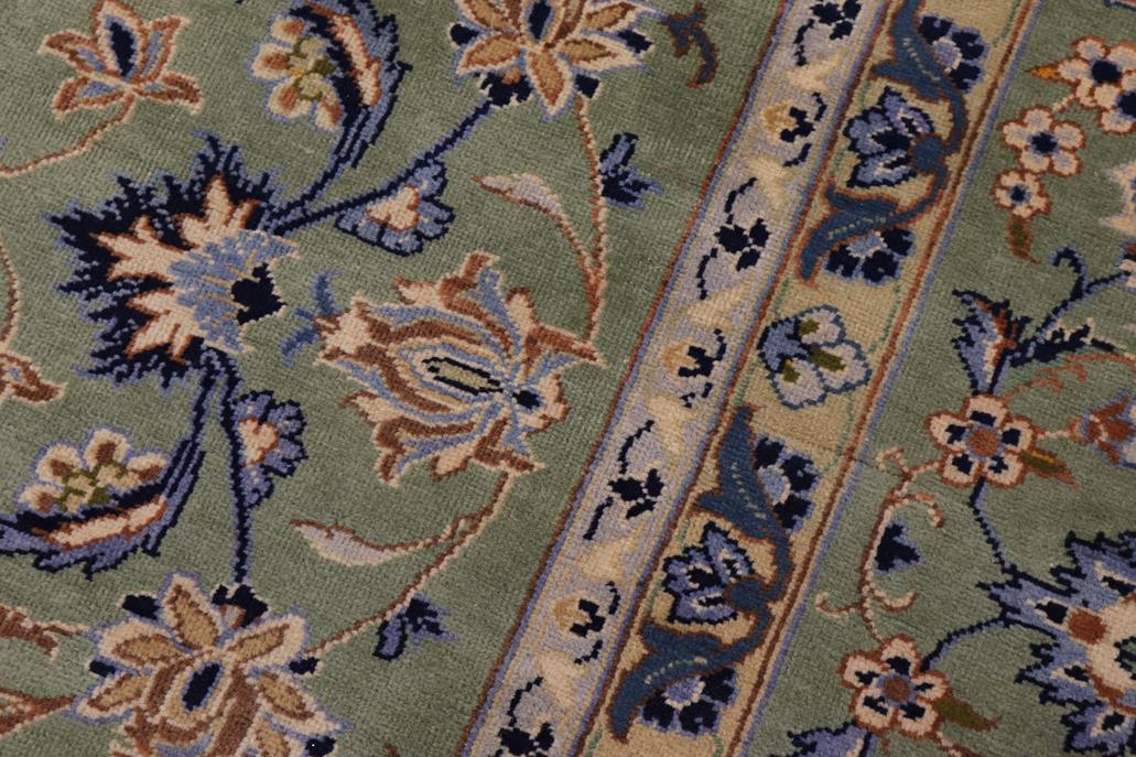 Traditional handmade Persian vintage distressed Green Blue Hand Knotted RECTANGLE 100% WOOL area rug 10 x 13