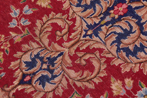 handmade Vintage Kashan Pink Blue Hand Knotted RECTANGLE 100% WOOL area rug 10' x 12'
