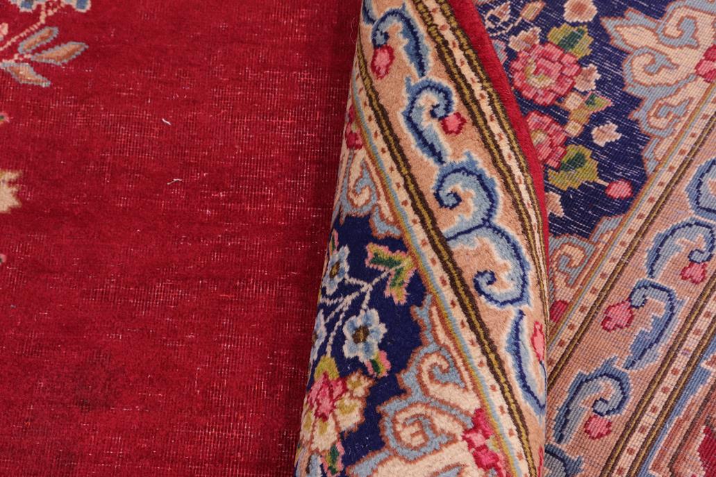 Traditional handmade Persian vintage distressed Pink Blue Hand Knotted RECTANGLE 100% WOOL area rug 10 x 12