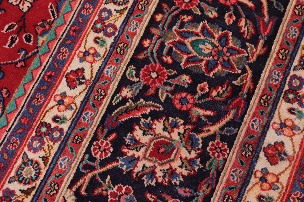 handmade Traditional Kashan Red Blue Hand Knotted RECTANGLE 100% WOOL area rug 10 x 14