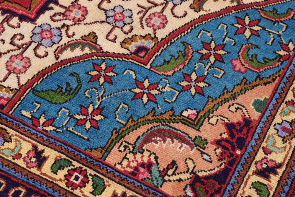 handmade Traditional Tabriz Red Blue Hand Knotted RECTANGLE 100% WOOL area rug 10 x 13