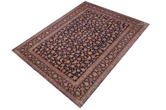 handmade Traditional Kashan Blue Gold Hand Knotted RECTANGLE 100% WOOL area rug 10 x 14