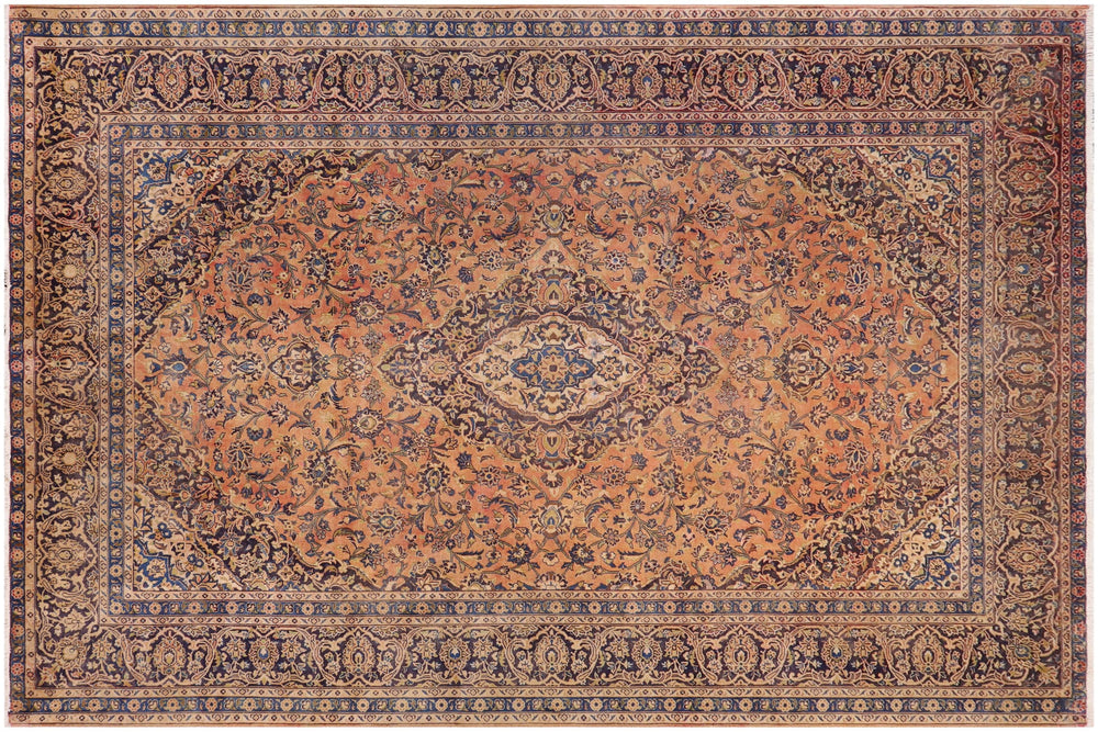 handmade Traditional Kashan Red Blue Hand Knotted RECTANGLE 100% WOOL area rug 10 x 13