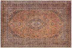 handmade Traditional Kashan Red Blue Hand Knotted RECTANGLE 100% WOOL area rug 10 x 13