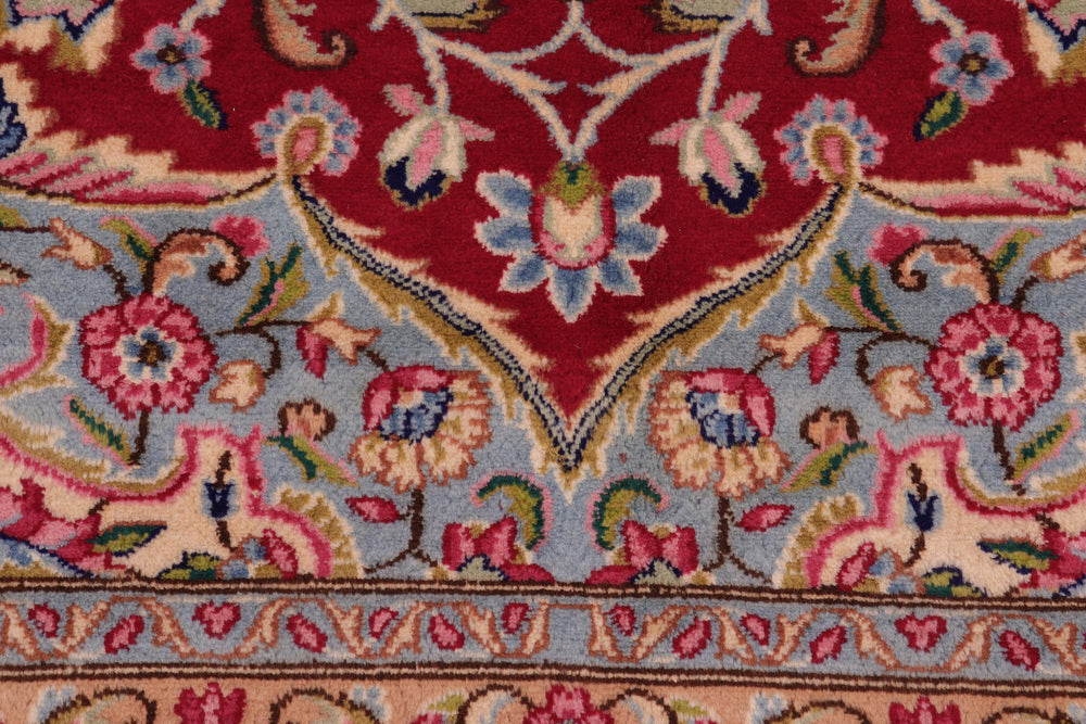 handmade Traditional Kashan Pink Blue Hand Knotted RECTANGLE 100% WOOL area rug 10 x 13
