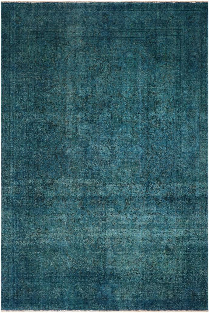 handmade Vintage Over Dyed Green Black Hand Knotted RECTANGLE 100% WOOL area rug 10x13