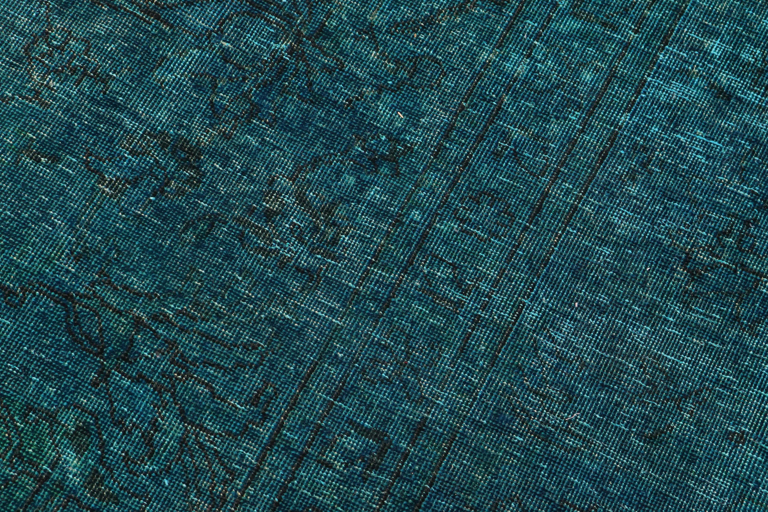 handmade Modern Over Dyed Green Black Hand Knotted RECTANGLE 100% WOOL area rug 10' x 13'