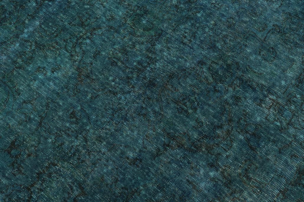 handmade Vintage Over Dyed Green Black Hand Knotted RECTANGLE 100% WOOL area rug 10x13