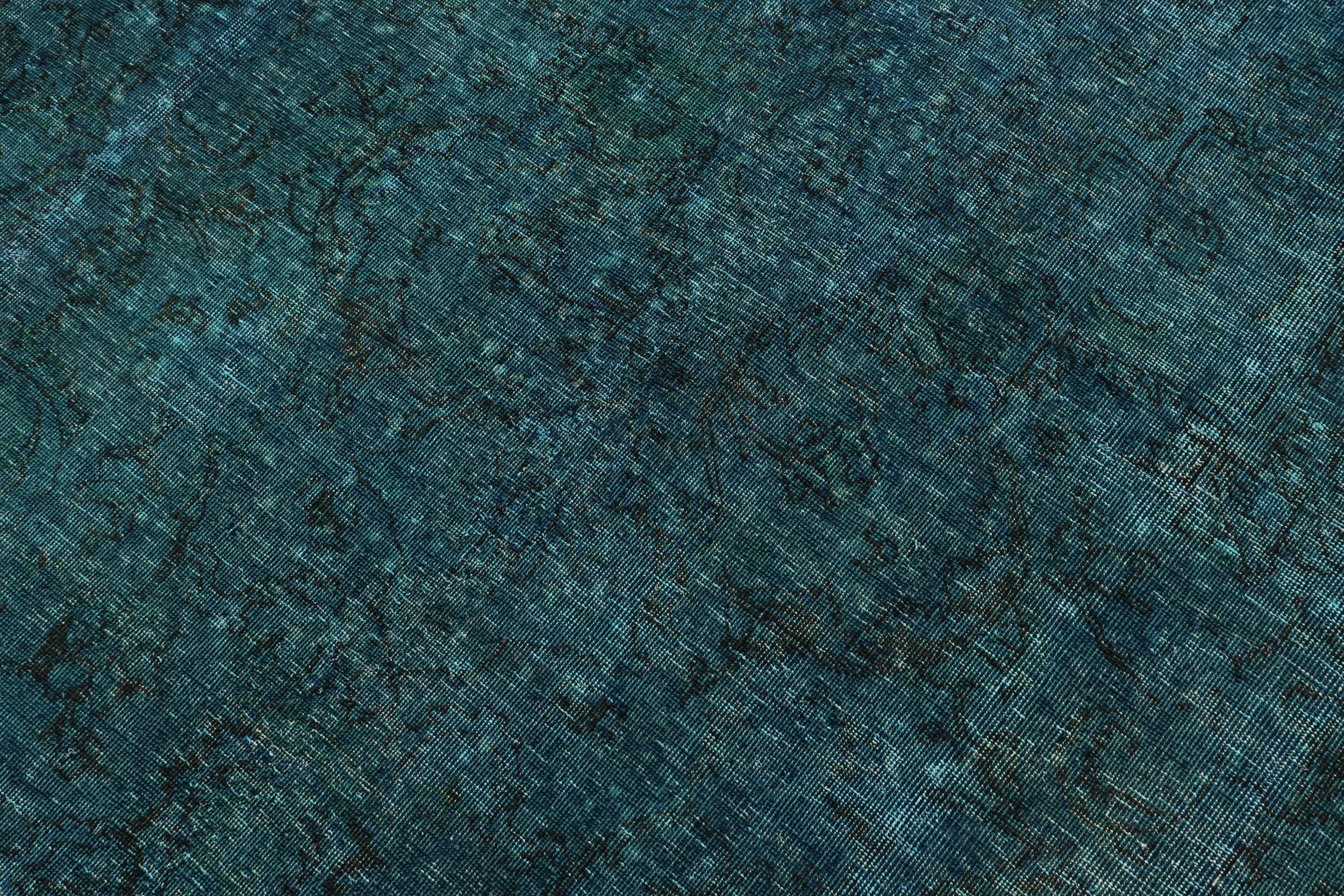 handmade Modern Over Dyed Green Black Hand Knotted RECTANGLE 100% WOOL area rug 10' x 13'