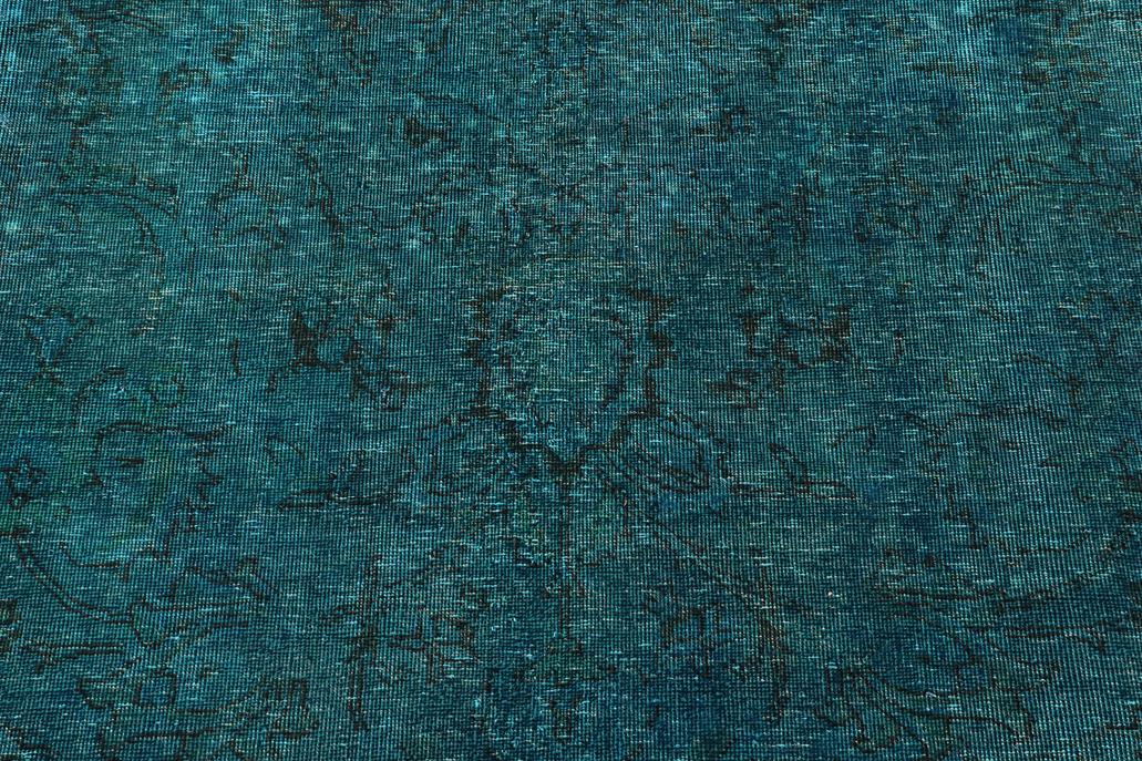 handmade Vintage Over Dyed Green Black Hand Knotted RECTANGLE 100% WOOL area rug 10x13