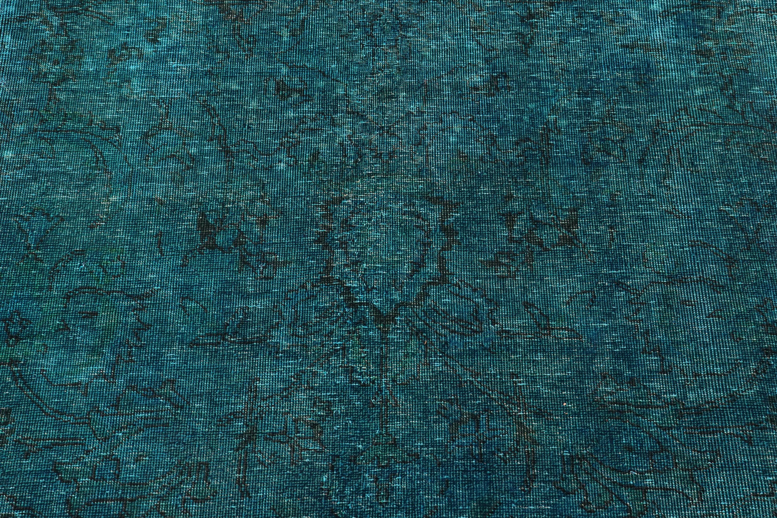 handmade Modern Over Dyed Green Black Hand Knotted RECTANGLE 100% WOOL area rug 10' x 13'