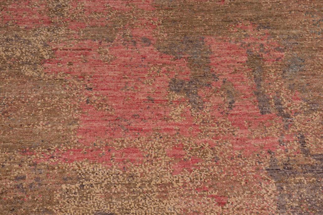 handmade Modern Modern Brown Green Hand Knotted RECTANGLE WOOL&SILK area rug 8 x 10