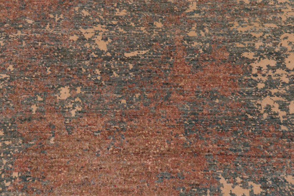 handmade Modern Modern Brown Green Hand Knotted RECTANGLE WOOL&SILK area rug 8' x 10'