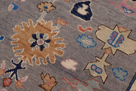 handmade Traditional Oushak Gray Blue Hand Knotted RECTANGLE 100% WOOL area rug 8' x 11'