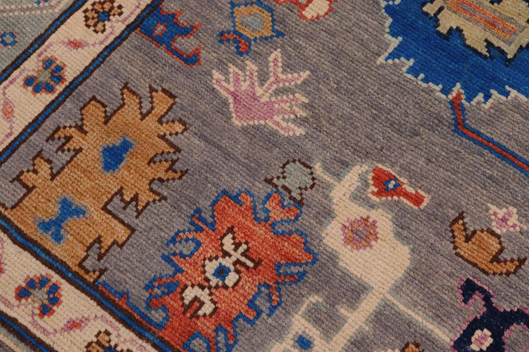 handmade Traditional Oushak Gray Blue Hand Knotted RECTANGLE 100% WOOL area rug 8 x 11