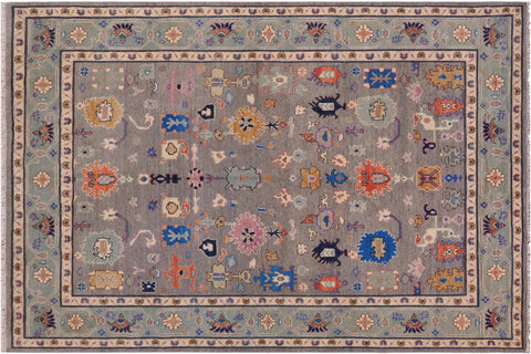 handmade Traditional Oushak Gray Blue Hand Knotted RECTANGLE 100% WOOL area rug 8' x 11'