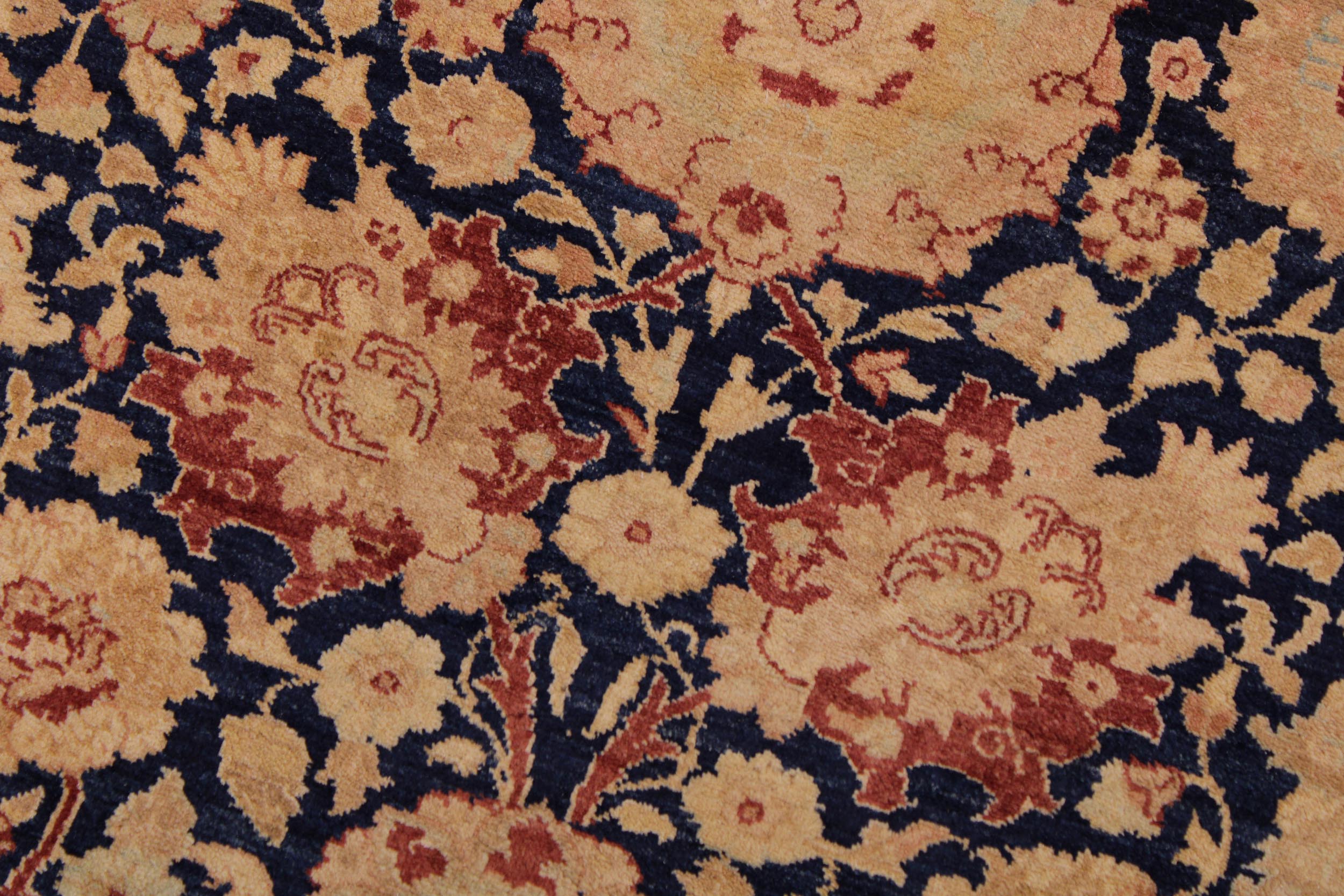 handmade Transitional Tabriz Blue Brown Hand Knotted RECTANGLE 100% WOOL area rug 9 x 12