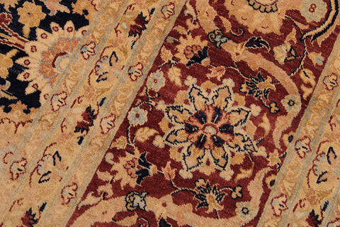 handmade Transitional Tabriz Blue Brown Hand Knotted RECTANGLE 100% WOOL area rug 9x12