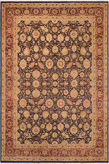 Traditional Tabriz Renay Blue Brown Hand Knotted Area rugs 9 x 12