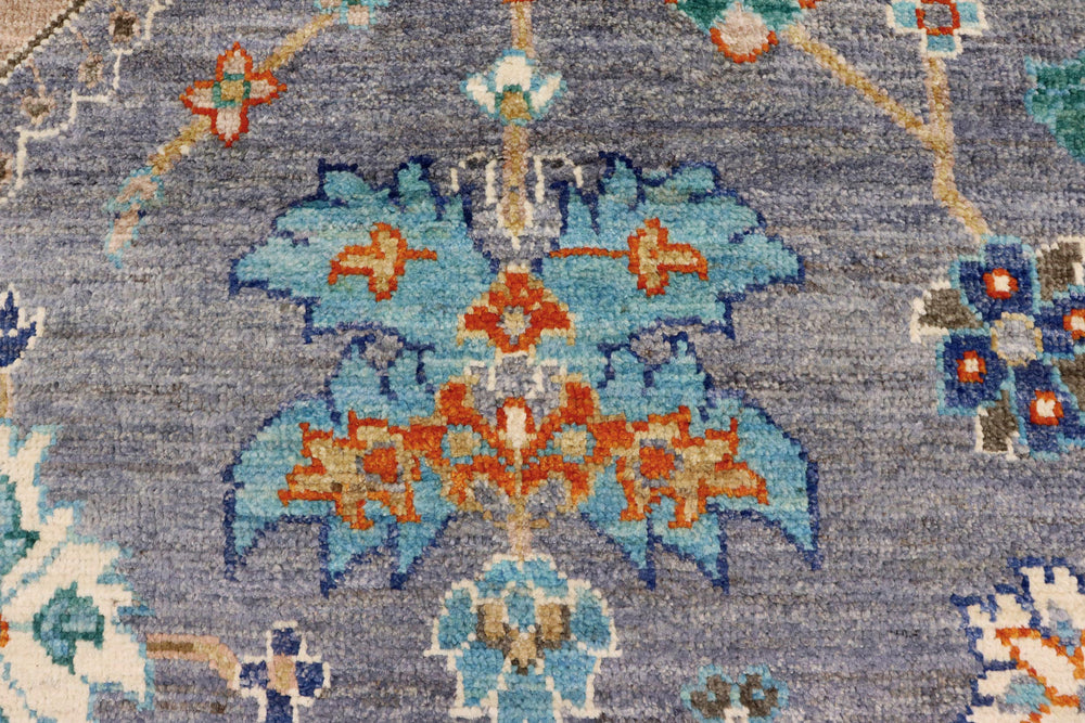 handmade Traditional Oushak Gray Blue Hand Knotted RECTANGLE 100% WOOL area rug 5' x 8'