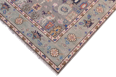 handmade Traditional Oushak Gray Green Hand Knotted RECTANGLE 100% WOOL area rug 5' x 7'
